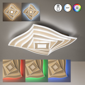 Bürobeleuchtung, Officebeleuchtung, Praxisbeleuchtung, Schlafzimmerbeleuchtung, Hotelbeleuchtung, Wohnzimmerbeleuchtung, Kinderzimmerbeleuchtung, Flurbeleuchtung, LED Deckenleuchte, Dimmer, CCT, RGBW, Fernbedienung, 50 cm x 50 cm