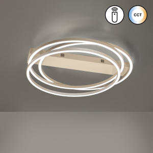 Schlafzimmerbeleuchtung, Bürobeleuchtung, Wohnzimmerbeleuchtung, Küchenbeleuchtung, Restaurantbeleuchtung, Hotelbeleuchtung, LED Deckenleuchte, Sand, Dimmer, CCT, Fernbedienung, 56 cm Ø