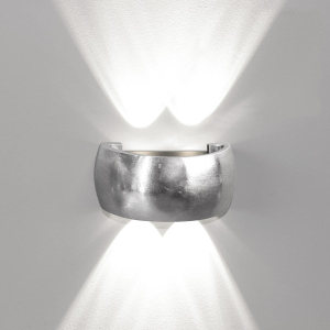 Wohnzimmerbeleuchtung, Schlafzimmerbeleuchtung, Flurbeleuchtung, Restaurantbeleuchtung, Hotelzimmerbeleuchtung, Loungebeleuchtung, LED Wandleuchte, Nickel, Up-Down-Beleuchtung, 20 cm x 9 cm