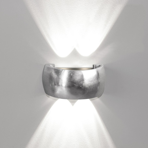 Éclairage de salon, éclairage de chambre à coucher, éclairage de couloir, éclairage de restaurant, éclairage de chambre d'hôtel, éclairage de salon, applique murale LED, nickel, éclairage vers le haut et vers le bas, 20 cm x 9 cm