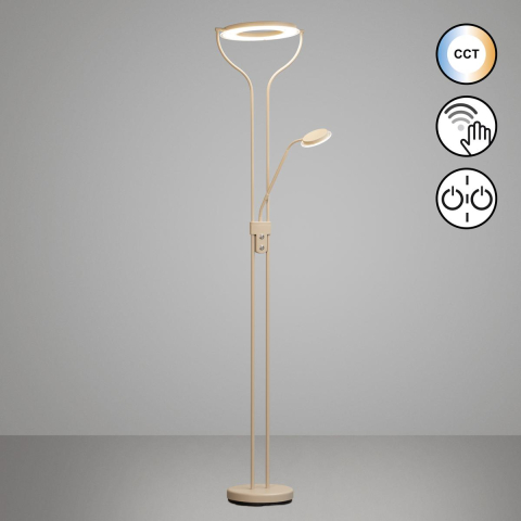 Bürobeleuchtung, Home-Officebeleuchtung, Wohnzimmerbeleuchtung, Schlafzimmerbeleuchtung, Hotelzimmerbeleuchtung, Esszimmerbeleuchtung LED Stehleuchte, Sand, Fluter, Leselicht, Sensordimmer, CCT, Schalter, 180 cm Höhe
