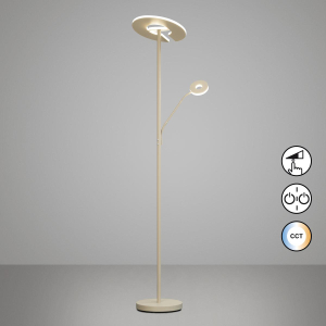 Bürobeleuchtung, Praxisbeleuchtung, Home-Officebeleuchtung, Hotelbeleuchtung, Wohnzimmerbeleuchtug, Esszimmerbeleuchtung, Schlafzimmerbeleuchtung, LED Stehleuchte, Sand, CCT, Tastdimmer, Leselicht, 180 cm Höhe