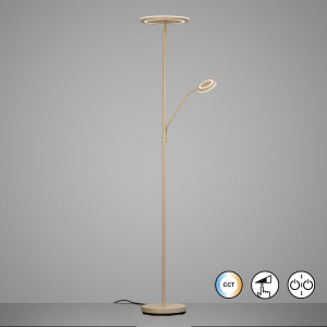 Bürobeleuchtung, Home-Officebeleuchtung, Wohnzimmerbeleuchtung, Schlafzimmerbeleuchtung, Hotelbeleuchtung, LED Stehleuchte, Sand, Weiß, CCT, Tastdimmer, Leselicht, 182 cm Höhe