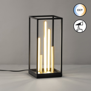 Nachttischbeleuchtung, Schlafzimmerbeleuchtung, Wohnzimmerbeleuchtung, Hotelzimmerbeleuchtung, Loungebeleuchtung, LED Tischleuchte, Dekorativ, Schwarz, Gold, Tastdimmer, CCT, 45 cm Höhe