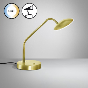 Schreibtischbeleuchtung, Nachttischbeleuchtung, Bürobeleuchtung, Schlafzimmerbeleuchtung, Hotelzimmerbeleuchtung, Wohnzimmerbeleuchtung, LED Tischleuchte, Messing, Tastdimmer, CCT, 60 cm Höhe