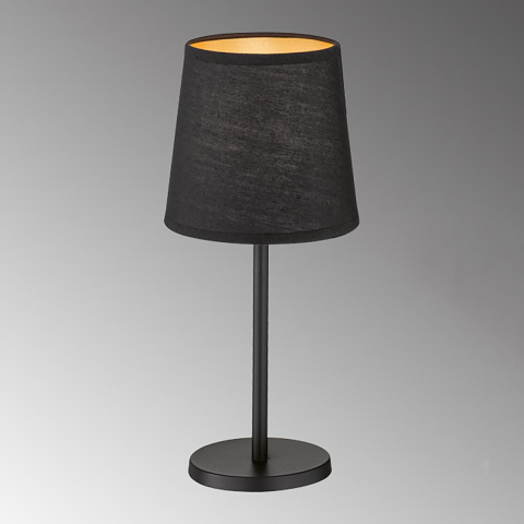 Schlafzimmerbeleuchtung, Nachttischbeleuchtung, Hotelzimmerbeleuchtung, Gästezimmerbeleuchtung, Wohnzimmerbeleuchtung, Flurbeleuchtung, Tischleuchte, Schwarz, Gold, Stoffschirm, Schnurschalter, 30 cm Höhe