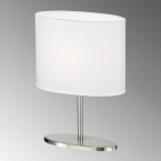 Nachttischbeleuchtung, Schlafzimmerbeleuchtung, Schreibtischbeleuchtung, Wohnzimmerbeleuchtung, Hotelzimmerbeleuchtung, Flurbeleuchtung, Esszimmerbeleuchtung, Tischleuchte, Stoff Weiss, Nickel, Schnurschalter, 27 cm Höhe