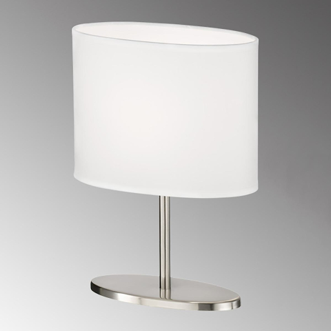Nachttischbeleuchtung, Schlafzimmerbeleuchtung, Schreibtischbeleuchtung, Wohnzimmerbeleuchtung, Hotelzimmerbeleuchtung, Flurbeleuchtung, Esszimmerbeleuchtung, Tischleuchte, Stoff Weiß, Nickel, Schnurschalter, 27 cm Höhe
