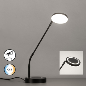 Bürobeleuchtung, Schreibtischbeleuchtung, Nachttischbeleuchtung, Schlafzimmerbeleuchtung, Wohnzimmerbeleuchtung, Lesebeleuchtung, LED Tischleuchte, Metall, CCT, Tastdimmer, 48 cm Höhe
