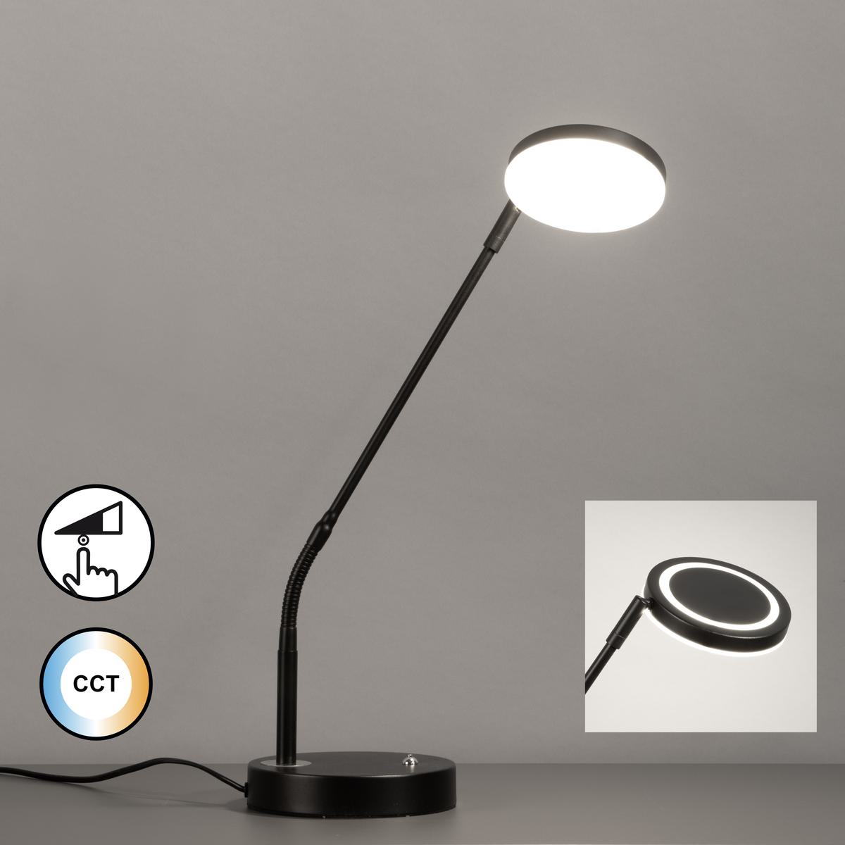 Bürobeleuchtung, Schreibtischbeleuchtung, Nachttischbeleuchtung, Schlafzimmerbeleuchtung, Wohnzimmerbeleuchtung, Lesebeleuchtung, LED Tischleuchte, Metall, CCT, Tastdimmer, 48 cm Höhe