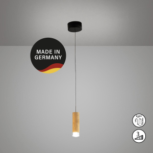 Küchenbeleuchtung, Wohnzimmerbeleuchtung, Esszimmerbeleuchtung, Flurbeleuchtung, Restaurantbeleuchtung, LED Pendelleuchte, Holz, Höhe anpassbar, Switch Dimmer, 13 cm Ø