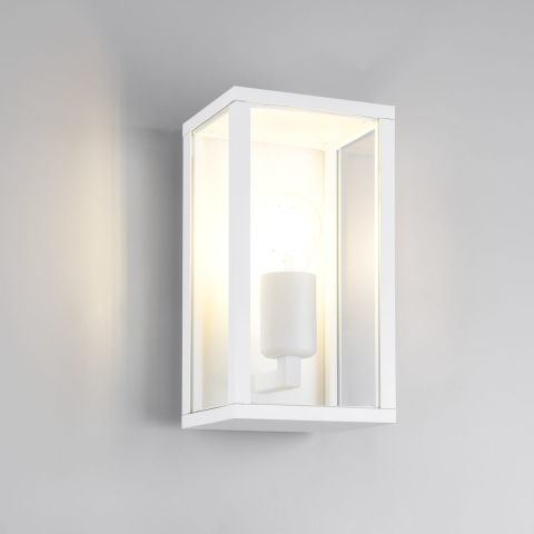 Aussen Wandleuchte, Weiss, Aludruckguss, E27, IP44, 26 cm