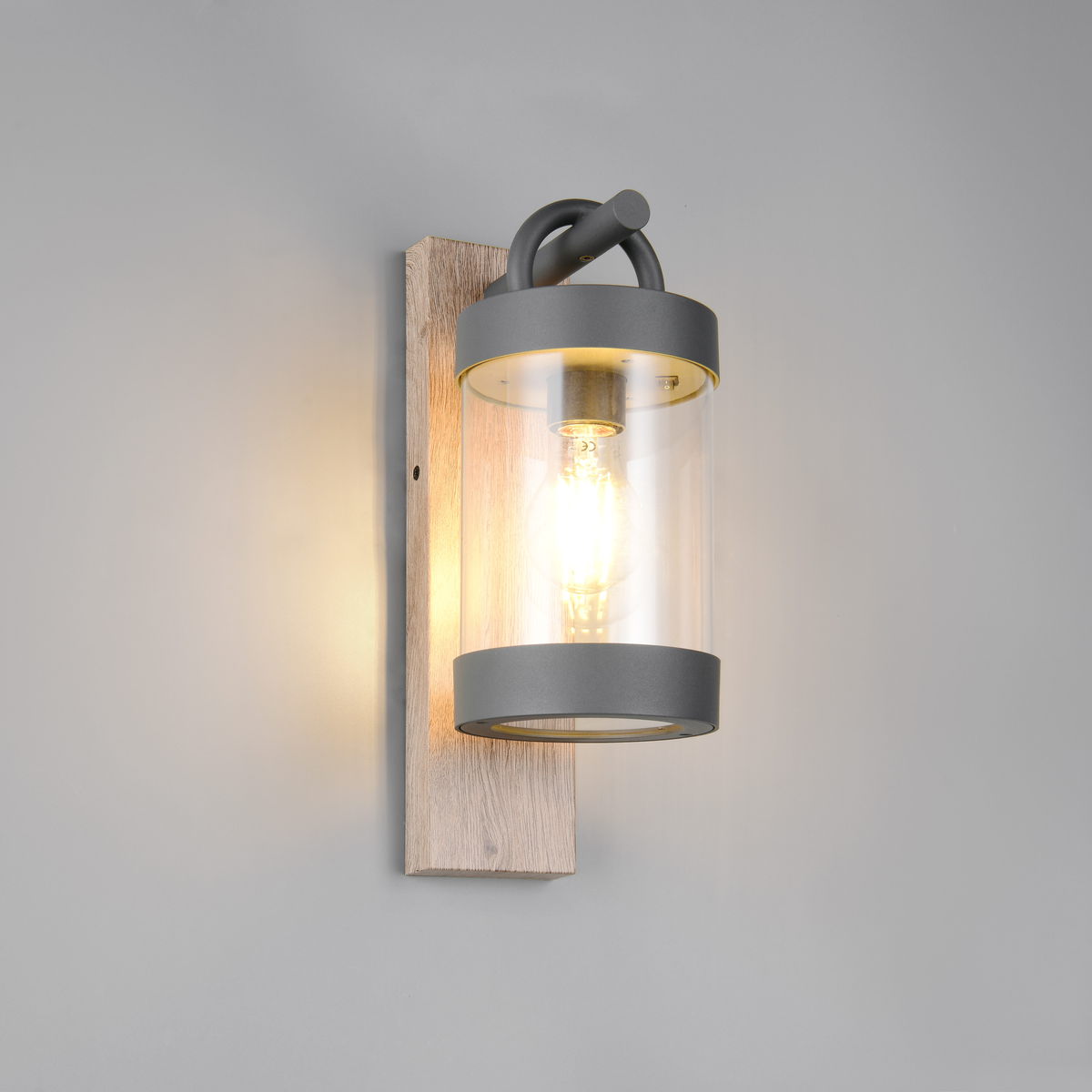 Aussen Wandleuchte, Braun, Aludruckguss, Dämmerungssensor, IP44, 33 cm x 13 cm