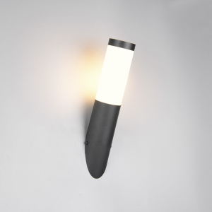 LED Außen Wandleuchte, Schwarz, Weiß, Edelstahl, IP44, 8 cm x 39 cm