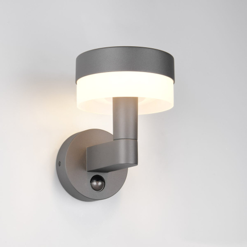 LED Aussen Wandleuchte, Anthrazit, Bewegungssensor, IP54, 23 cm Höhe