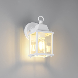 Außen Wandleuchte, Weiß, Aludruckguss, IP23, 23 cm Höhe