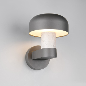 Außen Wandleuchte, Anthrazit, Beton, Aludruckguss, IP54, 25 cm Höhe