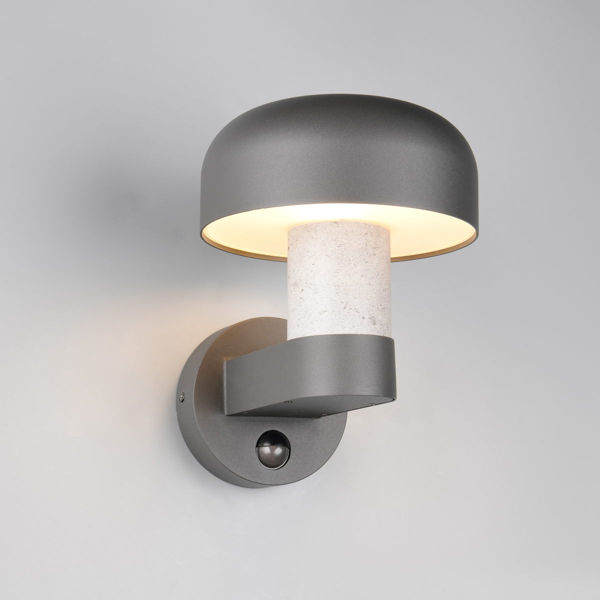 Aussen Wandleuchte, Anthrazit, Beton, Bewegungssensor, IP54, 25 cm Höhe