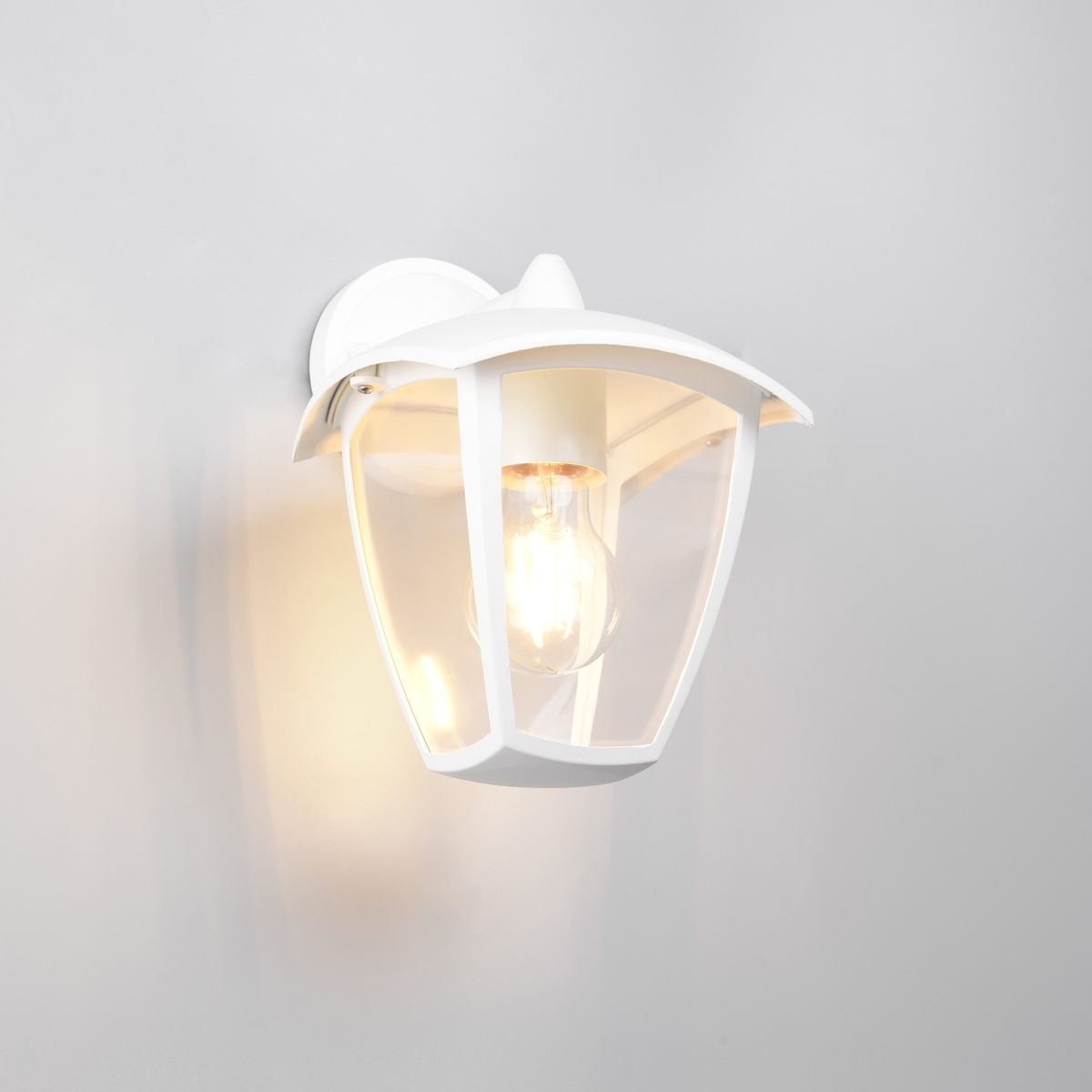 Aussen Wandleuchte, Weiss, Aludruckguss, IP44, 24 cm Höhe