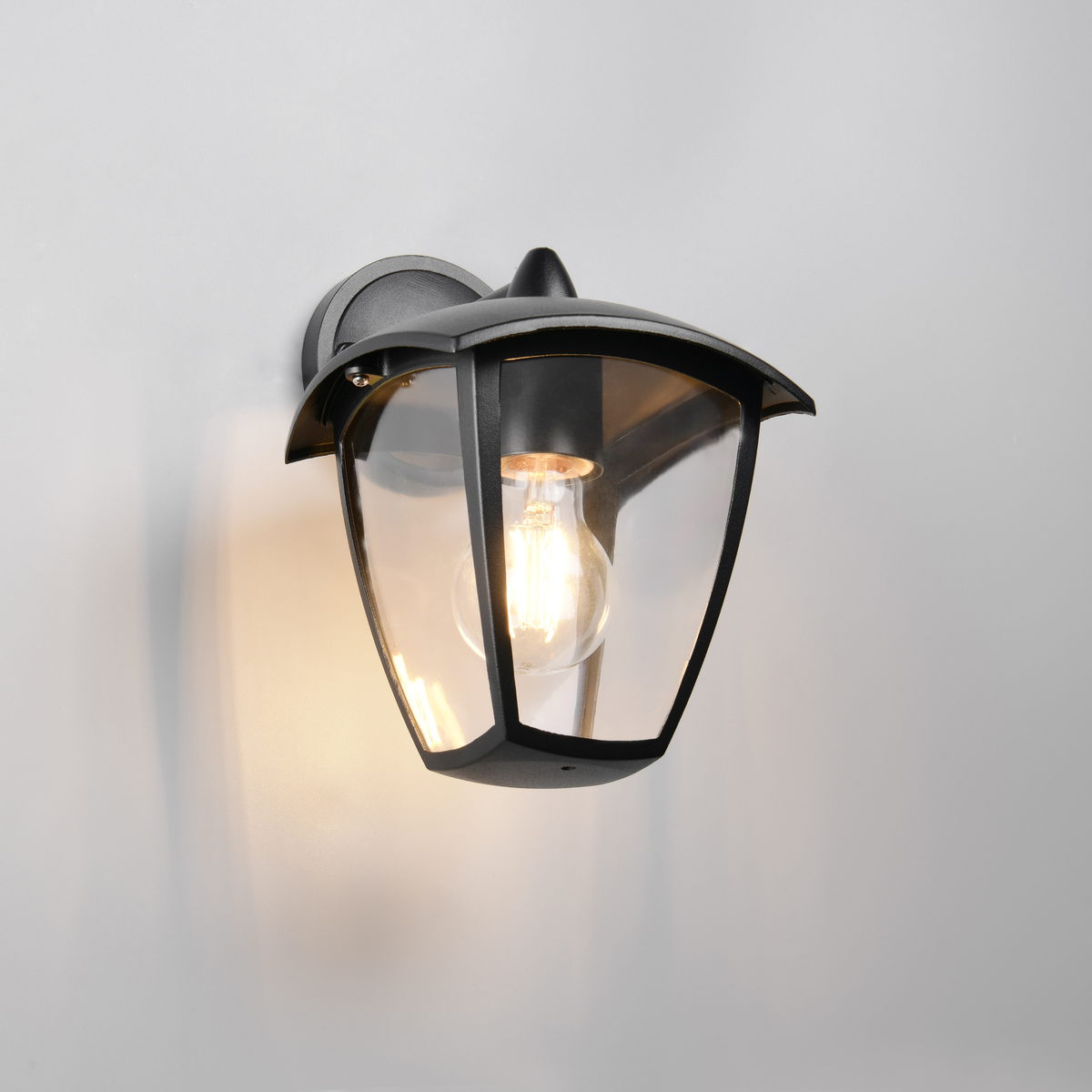 Aussen Wandleuchte, Schwarz, Aludruckguss, IP44, 24 cm x 17 cm