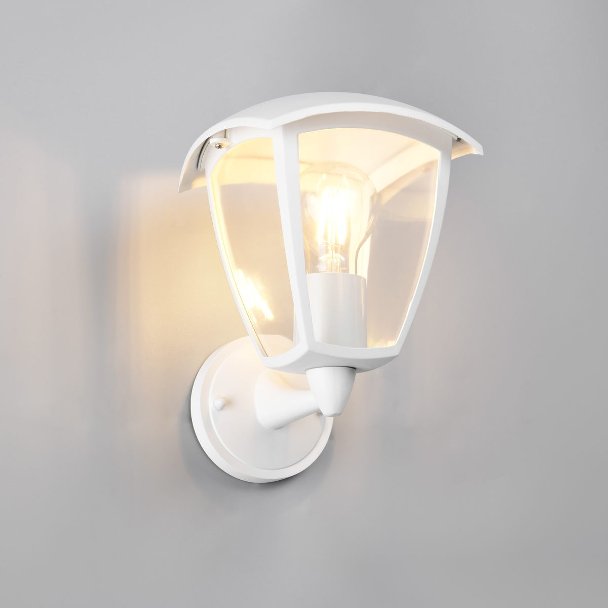 Aussen Wandleuchte, Weiss, Aludruckguss, IP44, 24 cm x 17 cm