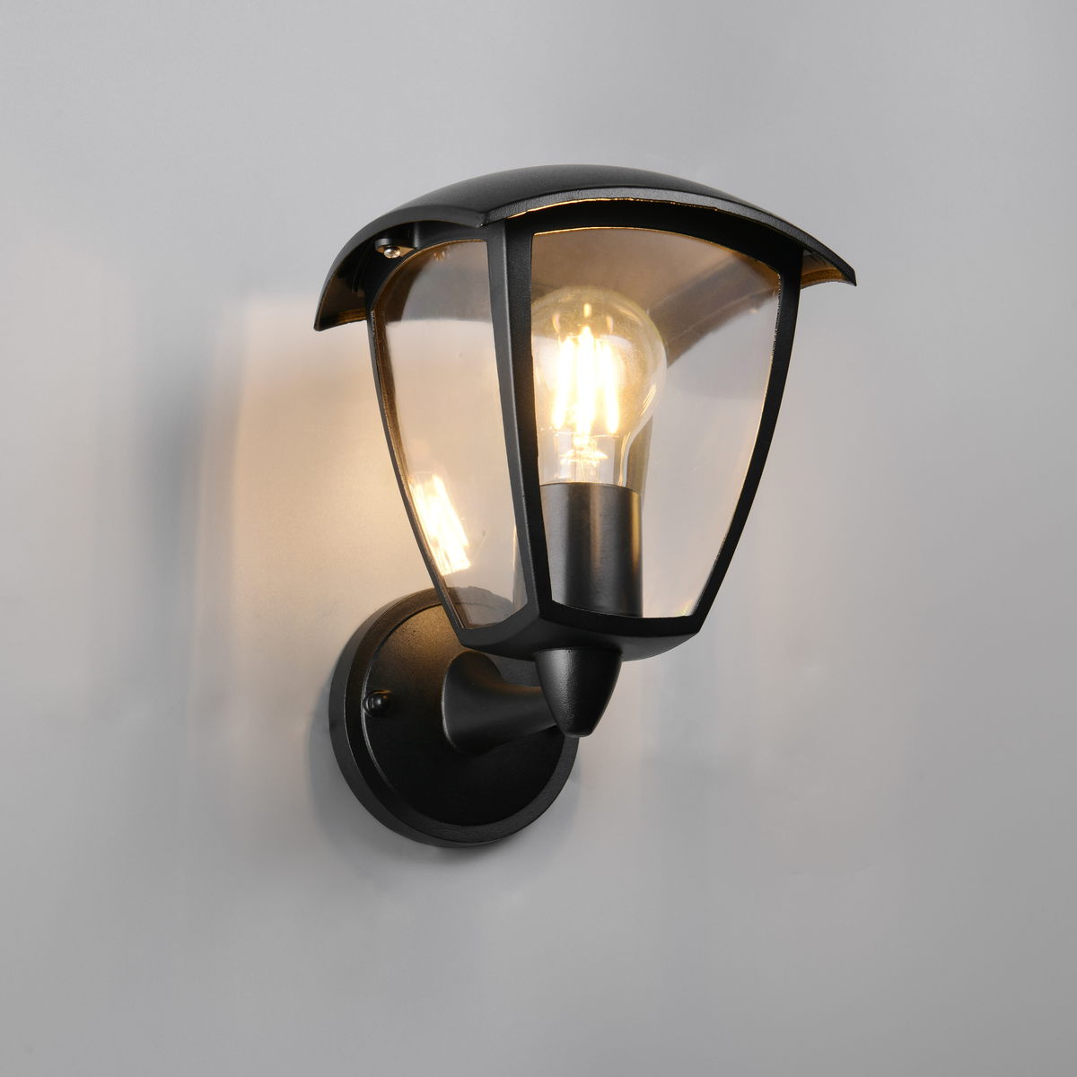 Aussen Wandleuchte, Schwarz, Aludruckguss, IP44, 24 cm Höhe