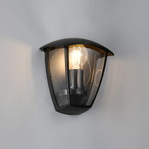 Eingangsbeleuchtung, Eingangstürbeleuchtung, Gartentorbeleuchtung, Fassadenbeleuchtung, Gästehausbeleuchtung, Hotelbeleuchtung, Restaurantbeleuchtung, Terrassenbeleuchtung, Außen Wandleuchte, Laterne, Schwarz, Aludruckguss, IP44, 20 cm Höhe