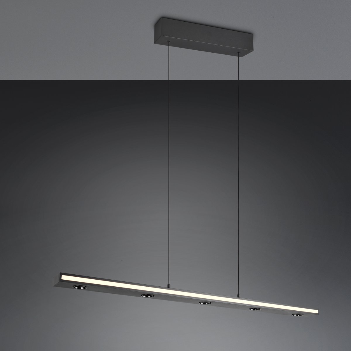 Bürobeleuchtung, Esszimmerbeleuchtung, Küchenbeleuchtung, Konferenzraumbeleuchtung, Praxisbeleuchtung, LED Pendelleuchte, Schwarz, CCT, Dimmer, Up-Downlight, Höhe verstellbar, 109 cm x 9 cm