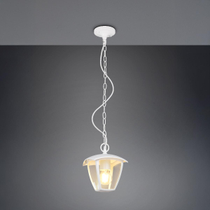 Aussen Pendelleuchte, Aludruckguss, Weiss, IP44, 82 cm Höhe