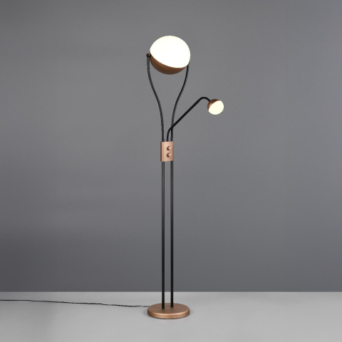 Bürobeleuchtung, Home-Officebeleuchtung, Wohnzimmerbeleuchtung, Schlafzimmerbeleuchtung, Lesebeleuchtung, Hotelzimmerbeleuchtung, LED Stehleuchte, Coffee, Kugelförmig, Leselicht, Dimmer, 180 cm Höhe