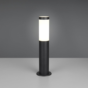 Außen Stehleuchte, Pfosten, Schwarz, Edelstahl, E27, IP44, Höhe 45 cm