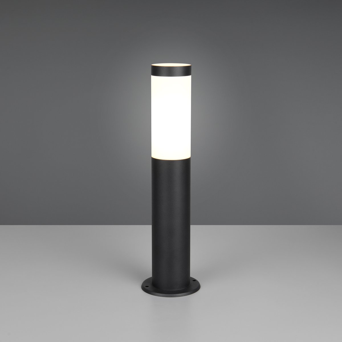 Außen Stehleuchte, Pfosten, Schwarz, Edelstahl, E27, IP44, Höhe 45 cm