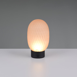 Nachttischbeleuchtung, Schlafzimmerbeleuchtung, Wohnzimmerbeleuchtung, Hotelzimmerbeleuchtung, Esszimmerbeleuchtung, Restaurantbeleuchtung, LED Tischleuchte, Glas, Amber, Akku, USB, Touch Dimmer, 21 cm Höhe