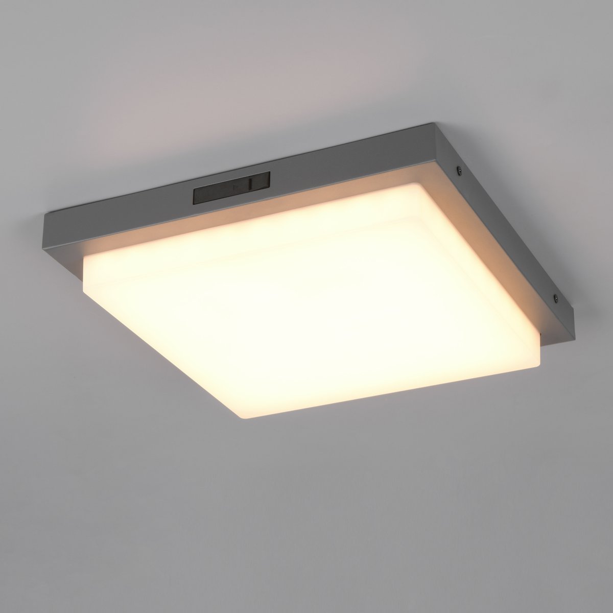 Eingangsbeleuchtung, Türeingangsbeleuchtung, Terrassenbeleuchtung, Balkonbeleuchtung, Hauswandbeleuchtung, Fassadenbeleuchtung, Hotelbeleuchtung, Restaurantbeleuchtung, LED Außen Deckenleuchte, Anthrazit, CCT, Bewegungssensor, IP54, 30 cm x 30 cm