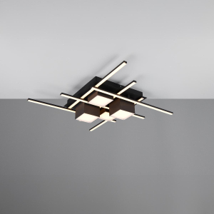 Home-Officebeleuchtung, Bürobeleuchtung, Praxisbeleuchtung, Schlafzimmerbeleuchtung, Wohnzimmerbeleuchtung, Esszimmerbeleuchtung, Küchenbeleuchtung, Restaurantbeleuchtung, Flurbeleuchtung, LED Deckenleuchte, Schwarz, CCT, Nachtlicht, Dimmer, Fernbedienung, 70 cm x 70 cm