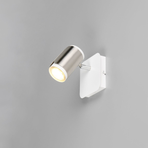 Wandleuchte, 1er Spot, Nickel, Metall, Strahler, 12 cm Höhe