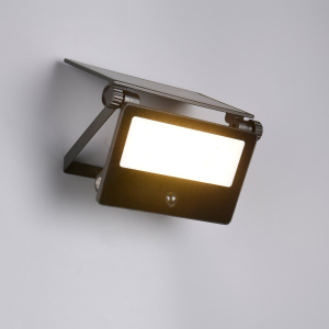 LED Aussen Wandleuchte, Schwarz, Aluminium, Bewegungssensor, IP54, 21 x 18 cm