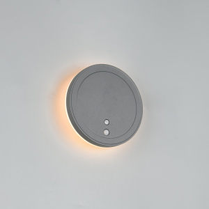 LED Aussen Wandleuchte, Anthrazit, Akku, Magnet, Bewegungsensor, IP54, Ø 14 cm