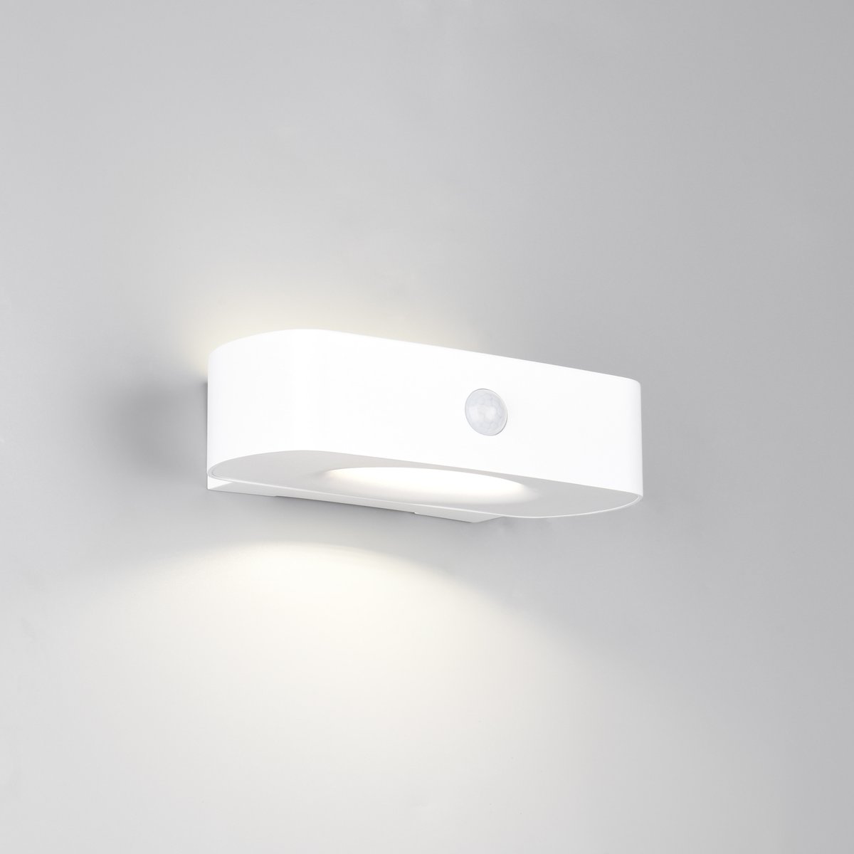 LED Aussen Wandleuchte, Hybrid, Akku, Solar, Bewegungssensor, IP44, 22 cm x 6 cm