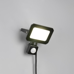 LED Aussen Wandleuchte, Schwarz, Bewegungssensor, IP44, 14 cm Höhe