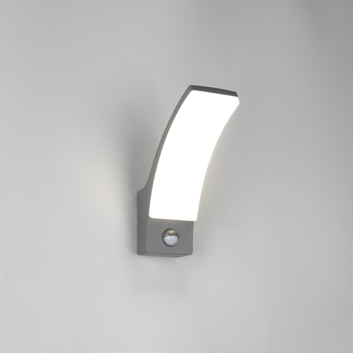 LED Aussen Wandleuchte, Anthrazit, Weiss, Bewegungssensor, IP44, 23 cm Höhe