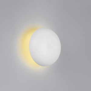 LED Wandleuchte, Weiss, Metall, Akku, USB Anschluss, Touch Dimmer, 16 cm Ø