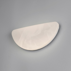 LED Wandleuchte, Kunststoff, Alabasterfarbig, halbkreisförmig, 4000K, 26 cm x 12 cm