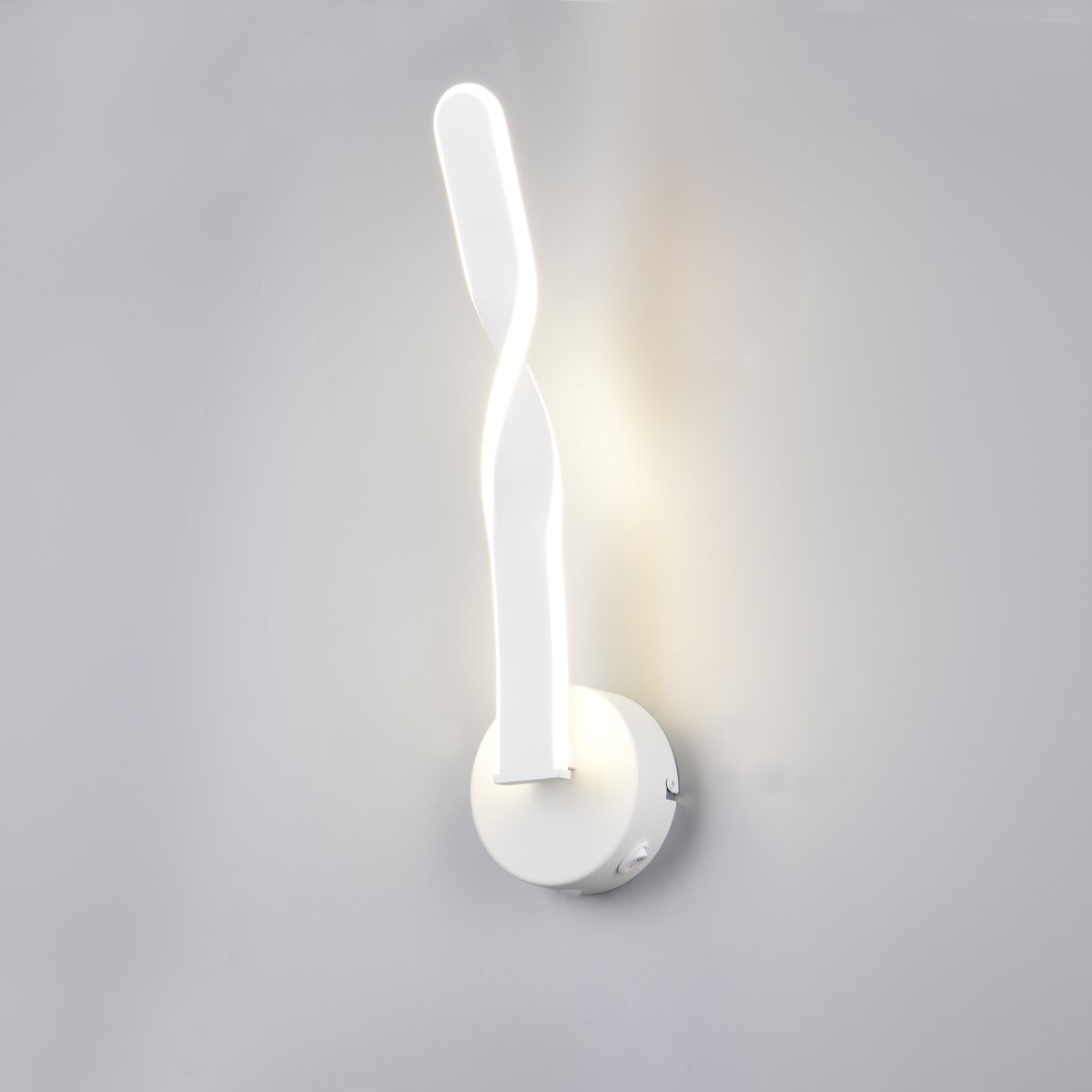 LED Wandleuchte, Weiss, Metall, Schalter, 4000 Kelvin, 46 cm Höhe