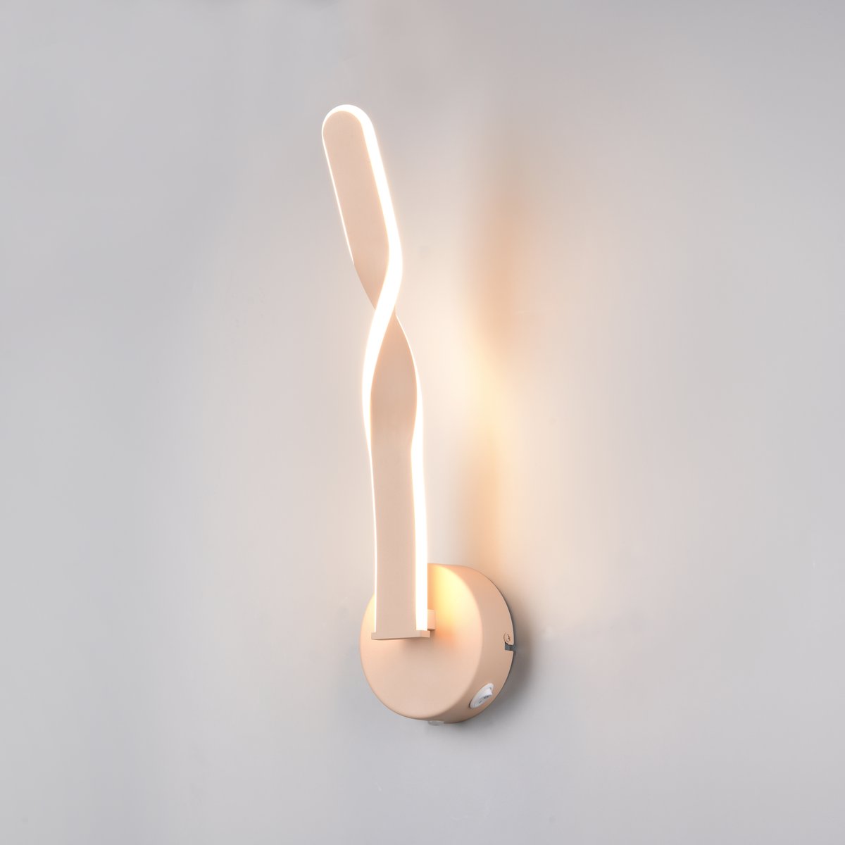 LED Wandleuchte, Sand, Metall, Kunststoff, Weiss, Schalter, 46 cm Höhe