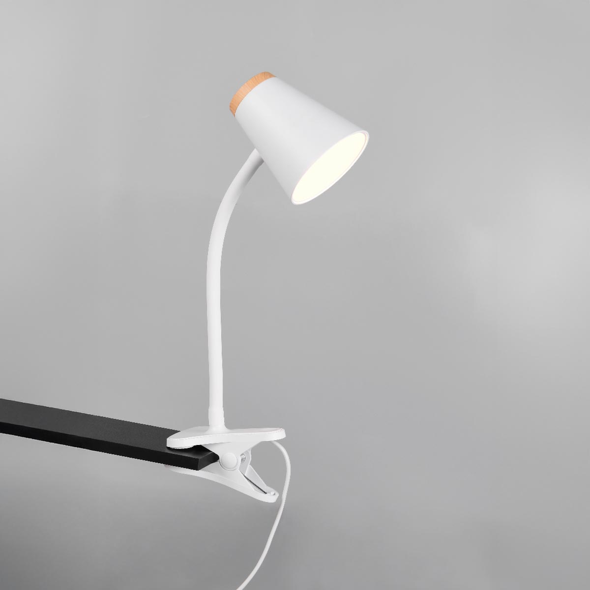 LED Klemmleuchte, Modern, Weiss, Flexarm, Schalter, 33 cm Höhe