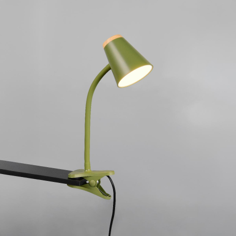 LED Klemmleuchte, Grün, Kunststoff, Schalter, 33 cm Höhe