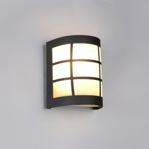 Aussen Wandleuchte, Schwarz, Weiss, Edelstahl, Glas, IP44, 17 cm Höhe