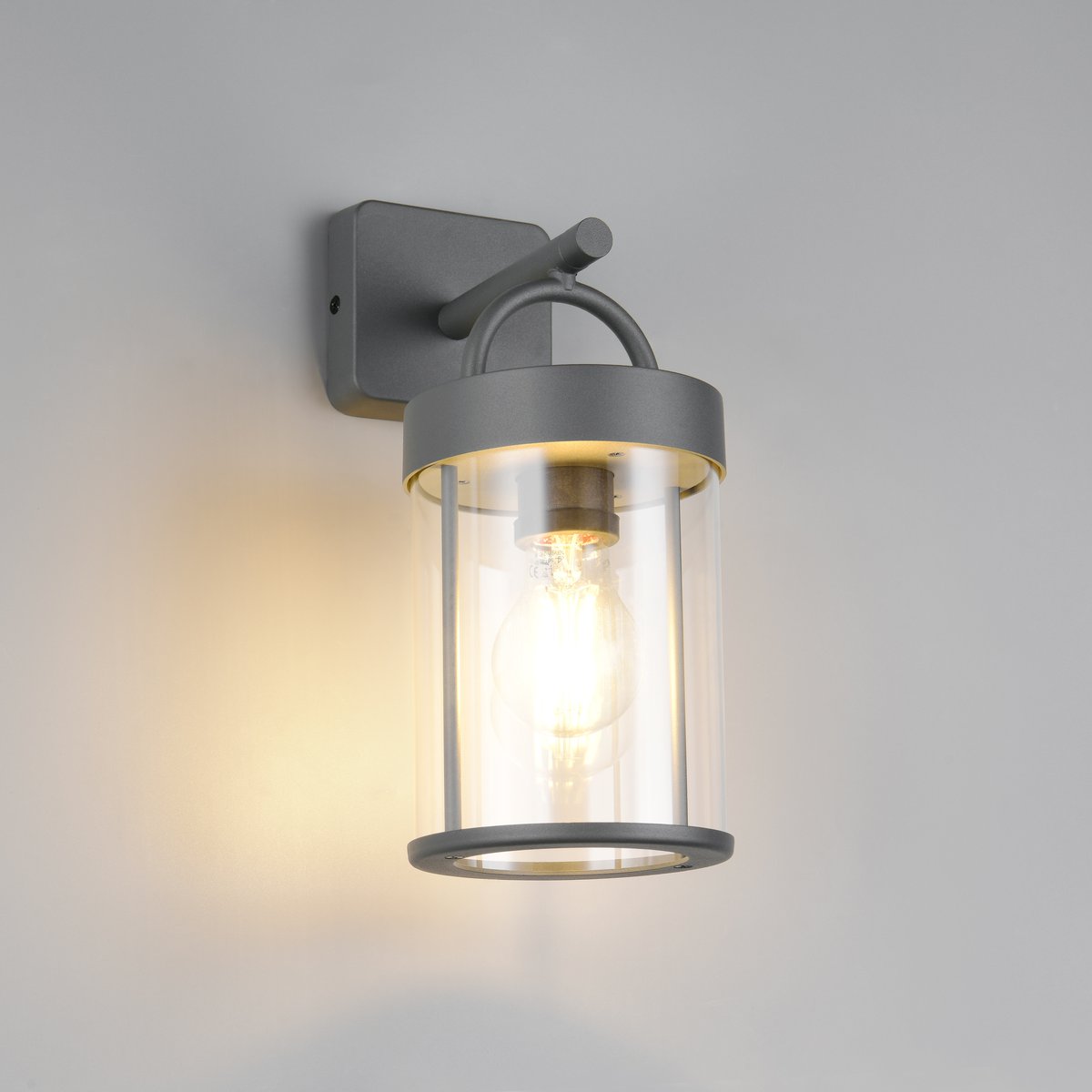 Aussen Wandleuchte, Anthrazit, Aludruckguss, IP44, 29 cm Höhe