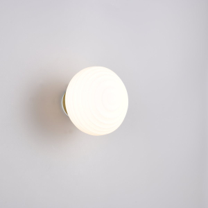 LED Wandleuchte, Kugel, Messing, Weiss, Akku, Touch Dimmer, 16 cm Ø